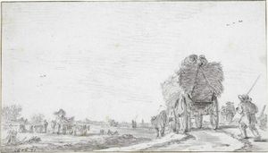 Landscape with a hay waggon