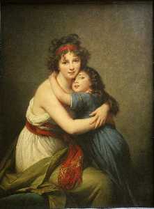 杜莎夫人Vigee-勒布伦和她的女儿，珍妮 露西 路易斯