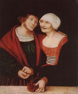Amorous Old Woman and Young Man