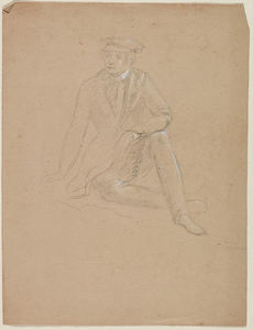 Seated Male Figure in a Yachting Cap