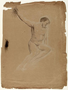 Seated Nude Male Figure