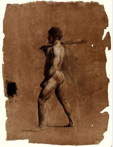 立っている 裸体 男性  図