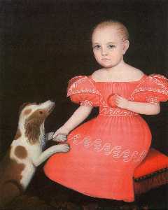 Niño en rosa con su perro de aguas