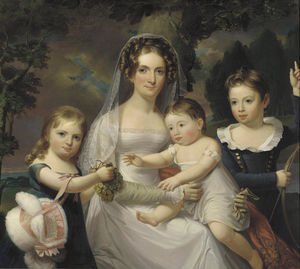 Mrs. Elizabeth Wurtz Elder and Her Three Children
