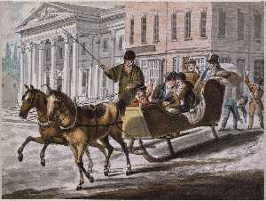 Winter Scene in Philadelphia—The Bank of the United States in the Background