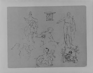 Six Figure Sketches and a Round Table