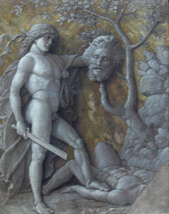 David mit Goliath's kopf