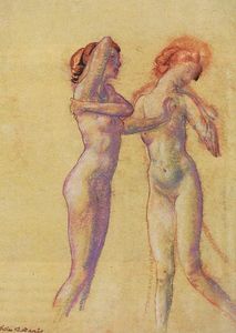 Two Standing Female Nudes