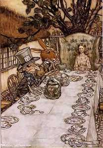 爱丽丝漫游仙境。一个疯狂茶会