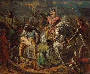 Muerte de Gaston delaware Foix en el Batalla de Rávena en 11 Abril 1512