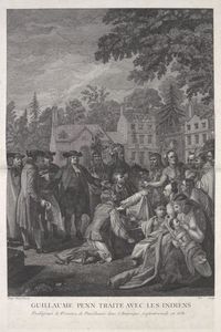 Guillaume Penn traite Avec Les indiens etablissant la province Dans l Amérique septentrionale