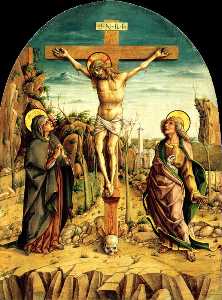 钉在十字架上的基督  之间的 处女 和圣 .  约翰  的  浸礼者