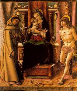 die jungfrau und kind mit die heiligen francis und sebastian