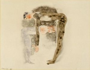 Acrobats. Two Figures Bowing