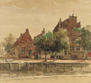 Houses by the Harbour at Hasselt, Overijssel