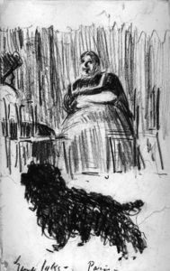 Seated Woman and Poodle