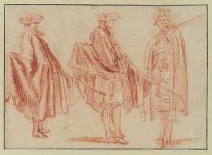 Three studies of a soldier