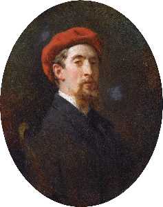 Portrait d un gentilhomme , bust-length , dans un manteau brun