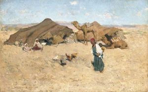 Arab encampment, Biskra