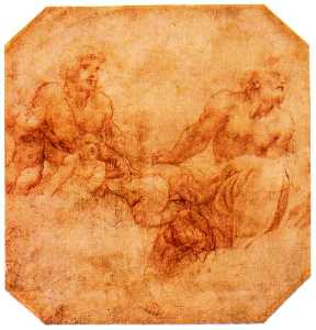 Study for two apostles with putti