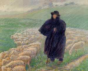 Shepherd in einem Regenguss