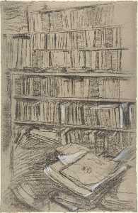 Bookshelves, Study for ''Edmond Duranty''