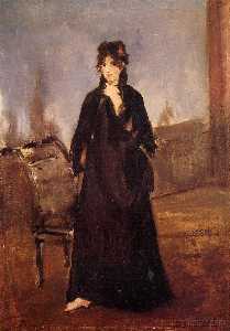 молодая женщина с розовый обуви ( ака портрет bertne моризо )