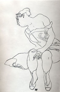 Seated Woman in Corset and Boots