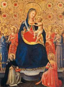 die jungfrau und kind zwischen heiligen dominikus und katharina von alexandria