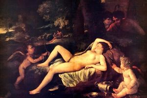 Спящая Венера Причем  Амур