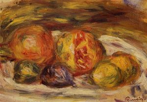 Still Life Pomegranate, Figs and Apples