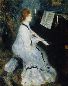 mujer joven en el piano
