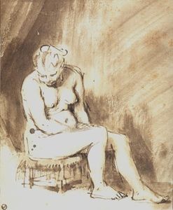 A 座っている 女性 裸体