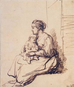 девушка с маленький Ребенок на ее lap