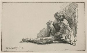 An Acedemical Figure Seated on the Ground