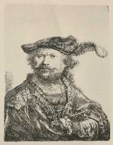 Рембрандт с Mezetin Cap и перо