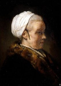 Study of an Elderly Woman in a White Cap