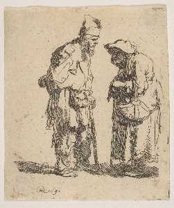 Two Beggars, a Man and Woman