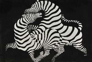 Zebras (white on black)