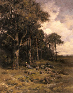 Shepherdess mit ihrer Menge Resting
