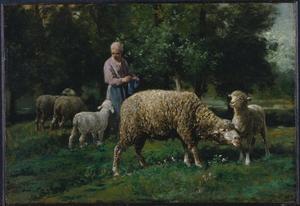 Bergère avec mouton
