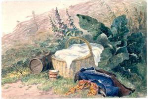 Still Life With Basket, Foxgloves, Clothes