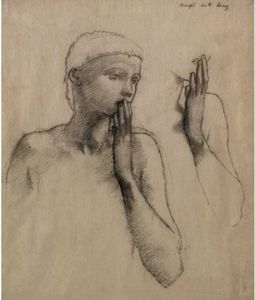Study Of A Figure With Raised Hand