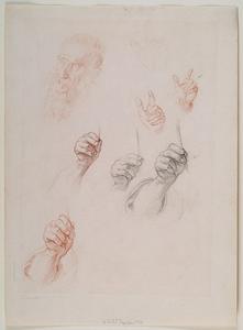 Восемь рисунок исследования на одной Лист или руки и а Голова
