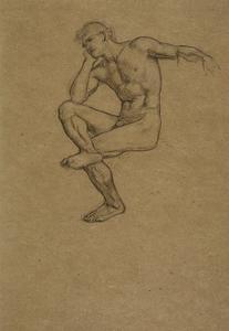 Seated Nude Figure Of A Man