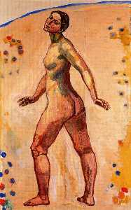 Female nude walking