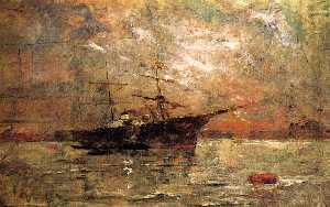 Steamer a Anchor crepuscolo  Venezia