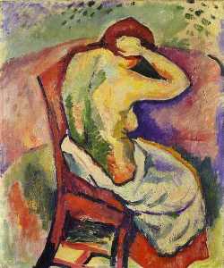 Nude Woman Seated, back