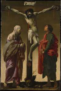  的  被钉十字架  与 处女  和  圣约翰
