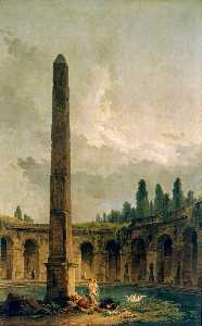 Decorative Landscape with an Obelisk